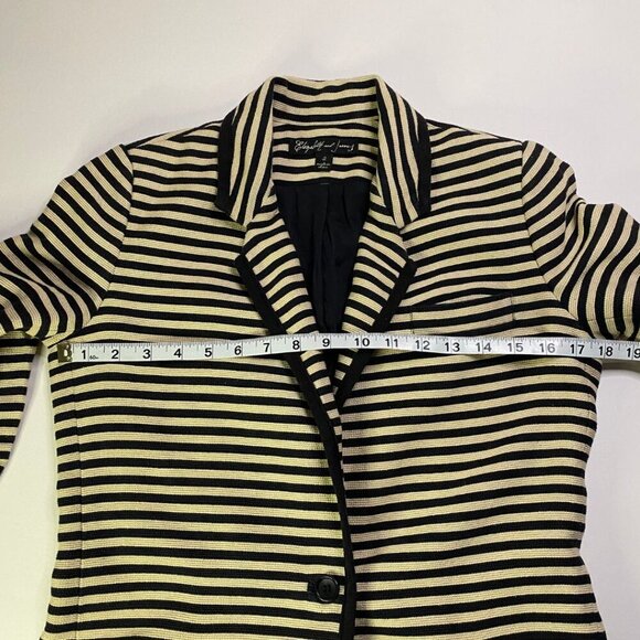 ELIZABETH & JAMES Stripe Ivory/Black Jacket Size 2 - Picture 10 of 13